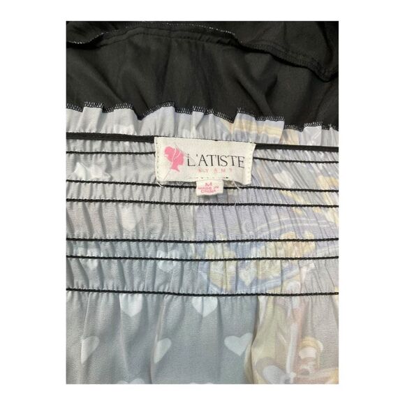 LATISTE BY AMY Three Tier Ruffled Grecian Gala MAXI  Dress. SIZE MEDIUM - Picture 6 of 11